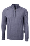 Cutter & Buck Quarter Zip Pullover In Navy Blue Heather