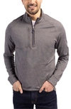 Cutter & Buck Adapt Eco Knit Heather Mens Quarter Zip Pullover In Gray