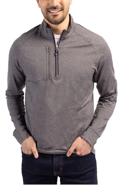 CUTTER & BUCK CUTTER & BUCK ADAPT HEATHER QUARTER ZIP PULLOVER