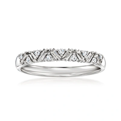 Rs Pure By Ross-simons Diamond Chevron Ring In Sterling Silver