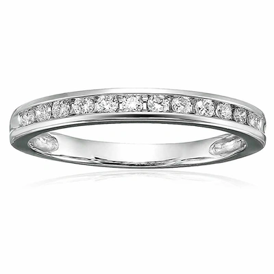 Vir Jewels 1/4 Cttw Classic Diamond Wedding Band 10k White Gold Channel Set Round In Silver