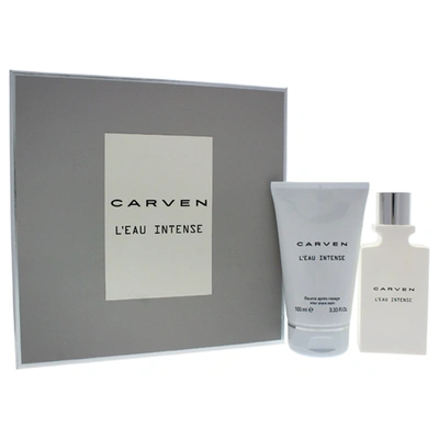 Carven Leau Intense By  For Men - 2 Pc Gift Set 1.66oz Edt Spray, 3.33oz After Shave Balm In White
