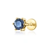 Rs Pure By Ross-simons Sapphire Single Flat-back Stud Earring In 14kt Yellow Gold In Blue
