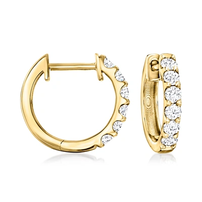 ROSS-SIMONS LAB-GROWN DIAMOND HOOP EARRINGS IN 18KT GOLD OVER STERLING