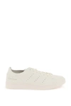 Y-3 White Leather Sneakers With Rounded Toe And Lace-up Closure In White, Black