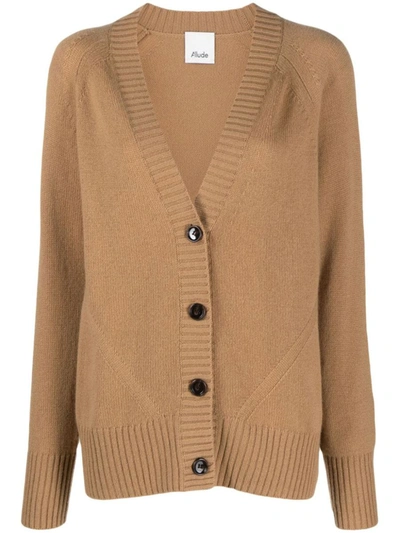 Allude V-neck Cardigan In Brown
