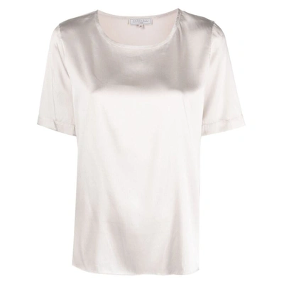 Antonelli Round-neck Silk T-shirt In Neutrals