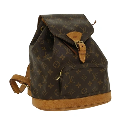 Pre-owned Louis Vuitton Montsouris Brown Canvas Backpack Bag ()