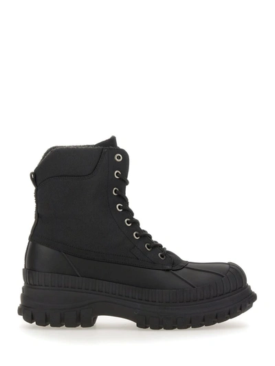 Ganni Outdoor Lace-up Boot In Black