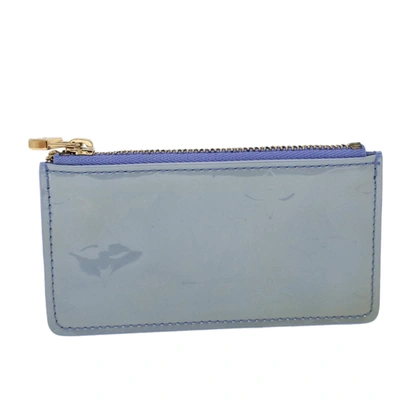 Pre-owned Louis Vuitton Pochette Clés Blue Patent Leather Wallet  ()