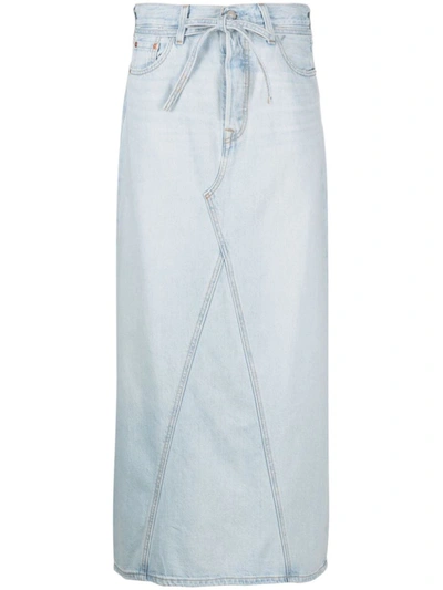 Levi's Iconic Long Skirt With Belt In Blue