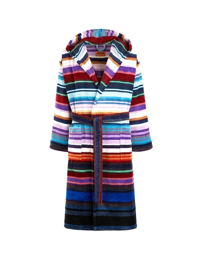 Missoni Cesar Hooded Bath Dressing Gown In Multicolor