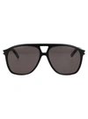Saint Laurent Womens Black Ys000473 Sl 596 Dune Rectangle-frame Acetate Sunglasses In 001 Black Black Black