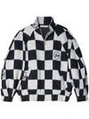 Undercover Checkerboard-print Blouson Jacket In Black Ck