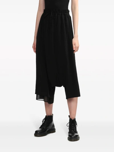 Y's Women O-right Side Double Flared Pants In Black