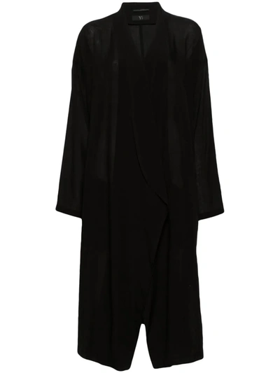 Y's Women Shawl Collar Coat In Black