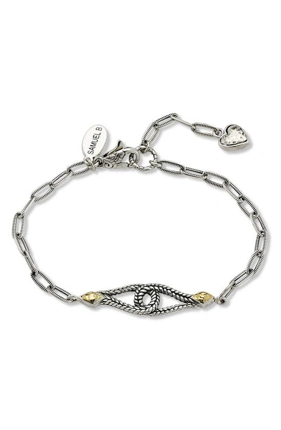 Samuel B. 18k Over Silver Paperlick Loop Bracelet In Silver/ Gold