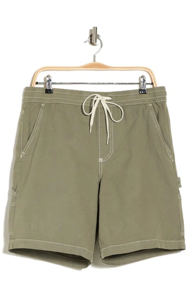 Pacsun Bowen Twill Longline Shorts In Olive Vine-green