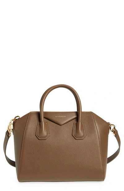 Givenchy Small Antigona Top-handle Bag In Leather In Taupe