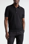 Tom Ford Slim-fit Modal-blend Velour Polo Shirt In Nero