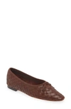 Loeffler Randall Landry Woven Leather Ballerina Flats In Chocolate