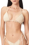 Capittana Trinidad Crochet Bikini Top In Ivory