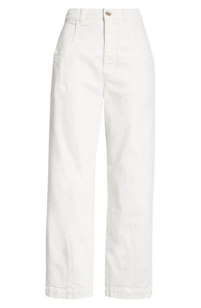 Eleventy Stretch Denim High-rise Straight-leg Jeans In White