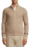 Ralph Lauren Men's Silk & Cotton Mock Turtleneck Sweater In Truffle Melange