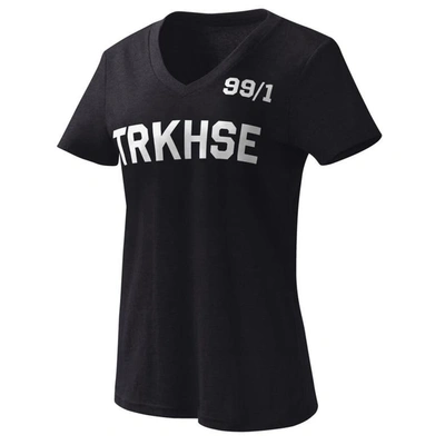 G-iii 4her By Carl Banks Women's  Black Trackhouse Racing Dream Team V-neck T-shirt