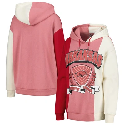 GAMEDAY COUTURE GAMEDAY COUTURE CARDINAL ARKANSAS RAZORBACKS HALL OF FAME COLORBLOCK PULLOVER HOODIE