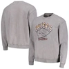 THE WILD COLLECTIVE UNISEX THE WILD COLLECTIVE grey KANSAS CITY CHIEFS DISTRESSED PULLOVER SWEATSHIRT