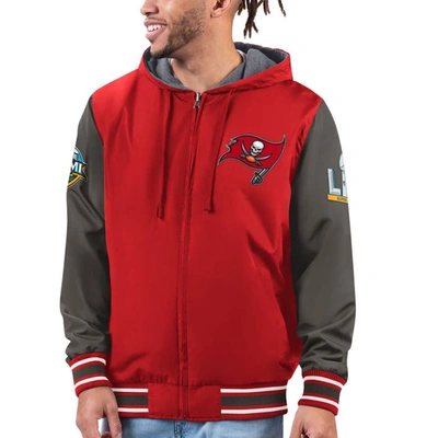 G-III SPORTS BY CARL BANKS G-III SPORTS BY CARL BANKS RED/PEWTER TAMPA BAY BUCCANEERS COMMEMORATIVE REVERSIBLE FULL-ZIP JACKET