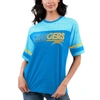 G-III 4HER BY CARL BANKS G-III 4HER BY CARL BANKS POWDER BLUE LOS ANGELES CHARGERS TRACK T-SHIRT