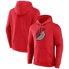 Fanatics Branded  Red Portland Trail Blazers Primary Logo Pullover Hoodie In Red