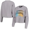 The Wild Collective Gray Phoenix Suns Band Cropped Long Sleeve T-shirt In Gray