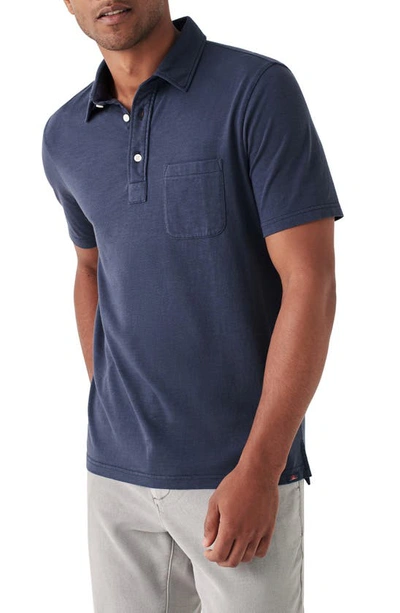 Faherty Sunwashed T-shirt Polo In Dune Navy