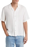 Rag & Bone Avery Camp-collar Cotton-jersey Shirt In White