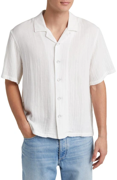 Rag & Bone Avery Cotton Short Sleeve Button-up Shirt In White
