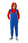 Opposuits Little Boys Mario Zip Up Onesie Outfit In Blue