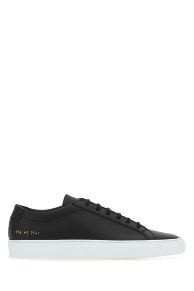 Common Projects Man Black Leather Achilles Trainers