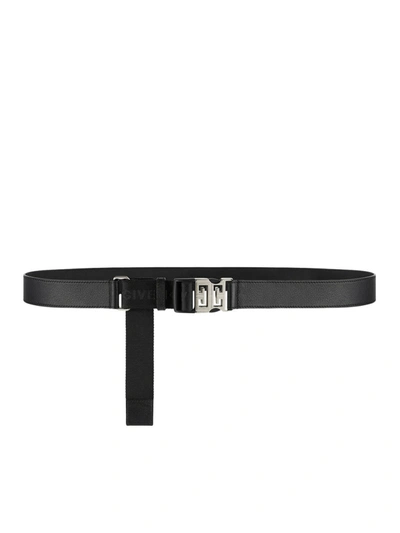 Givenchy Men 4g Release Buckle Belt In Leather And Webbing In Black