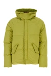 Ten C Nylon Hooded Down Jacket With Raglan Sleeves In Green