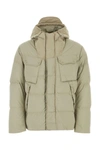 Ten C Nylon Quilted Hooded Jacket With Multiple Pockets In Brown