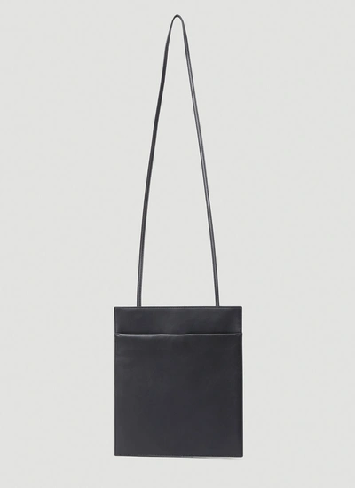 The Row Large Pocket Shoulder Bag In Leather In Black