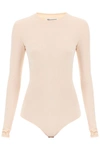 Maison Margiela Beige Nylon Second Skin Bodysuit In Beige