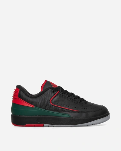 Nike Air Jordan 2 Retro Low Sneakers Black / Fire Red / Fir In Black/black/metallic Silver