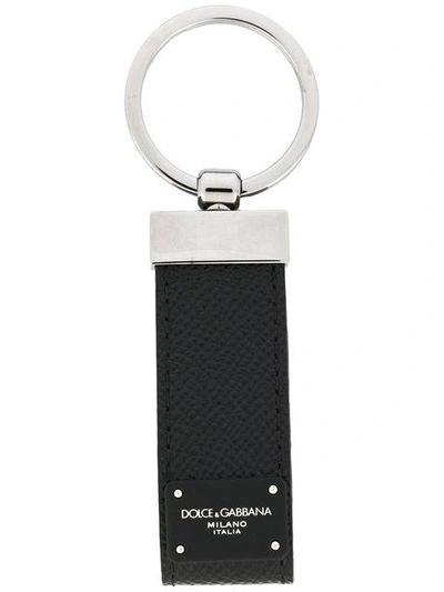 Dolce & Gabbana Black Leather Classic Keychain