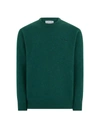 Mc2 Saint Barth Man Crewneck Green Sweater With St. Barth Embroidery In Green