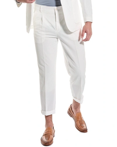 Hugo Boss Seersucker Pant In White