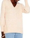 Nic + Zoe Evening Chill Blouson-sleeve Sweater In Brown
